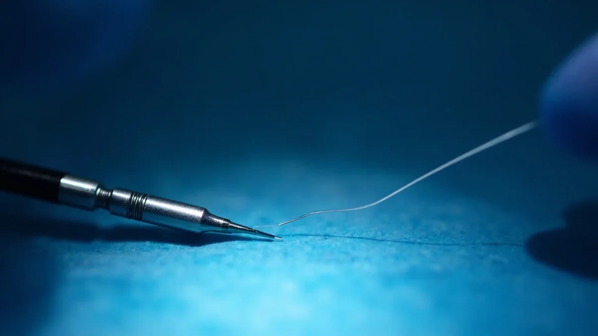 Absorbable vs non-absorbable surgical sutures USP sizing chart and reverse cutting vs taper point needle comparison
